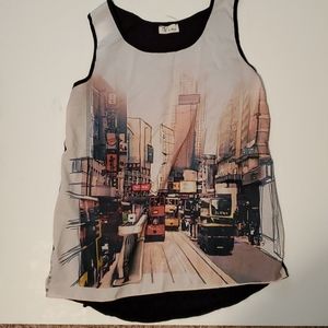 LeRouge Sleeveless City Scape Shirt